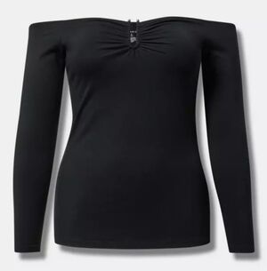 Torrid Off-Shoulder Black Long Sleeve Top
